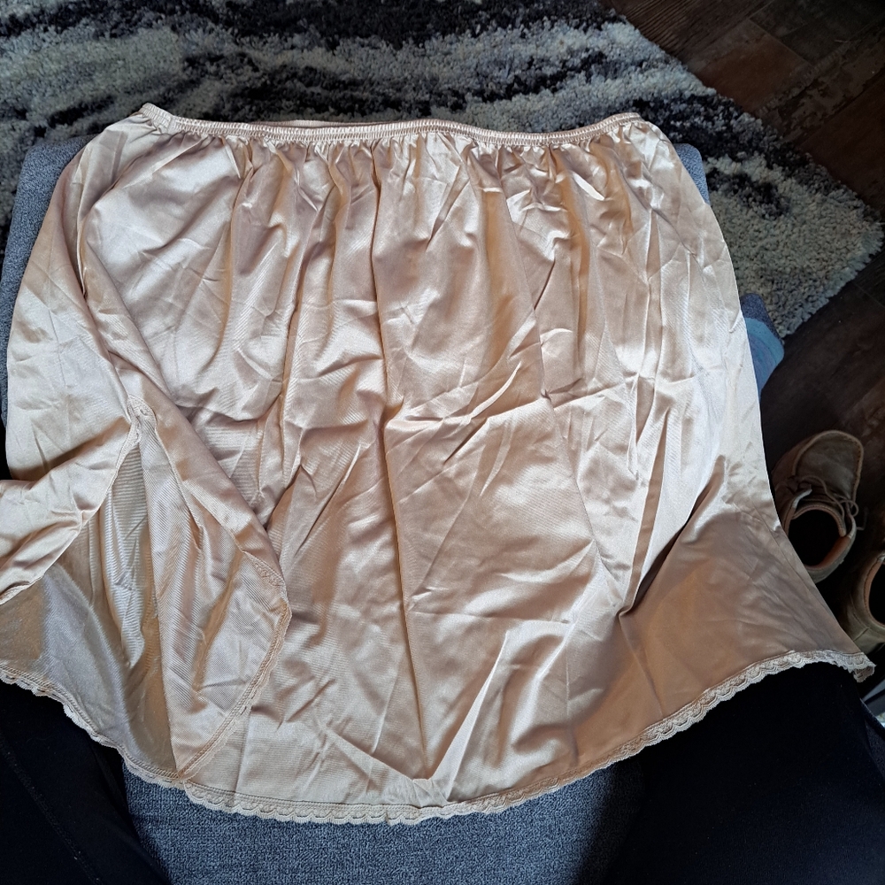 Beige Satin Half Slip